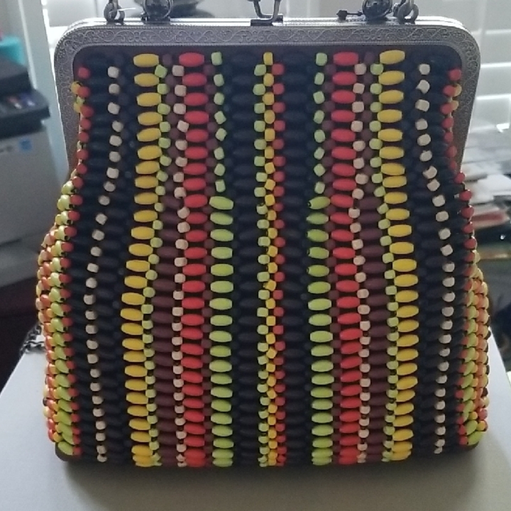 Patricia Nash Red and Yellow Shoulder Bag